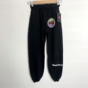 NEW DanceMakers Kids Glow Jogger Sweatpants Black Youth Size